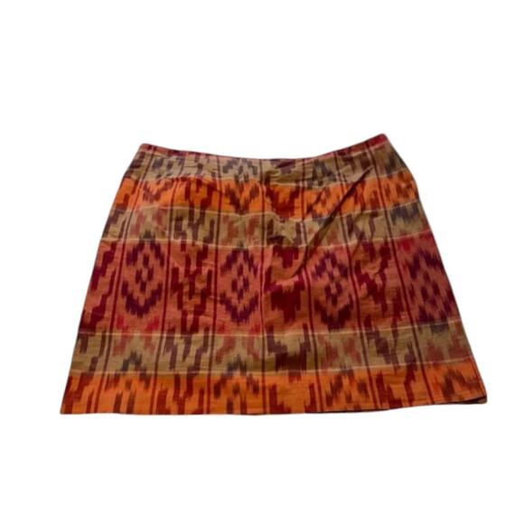 Lauren Ralph Lauren True Wrap Skirt Above Knee Geo Motif Ruffle Ikat Fall NEW 22 - Picture 4 of 11